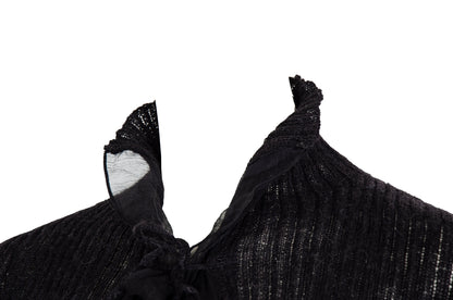 Vintage Jean Paul Gaultier alpaca knit and sheer mesh sweater / Made in Italy