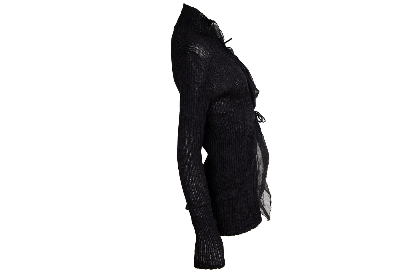 Vintage Jean Paul Gaultier alpaca knit and sheer mesh sweater / Made in Italy