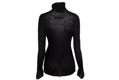 Vintage Jean Paul Gaultier alpaca knit and sheer mesh sweater / Made in Italy