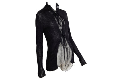 Vintage Jean Paul Gaultier alpaca knit and sheer mesh sweater / Made in Italy