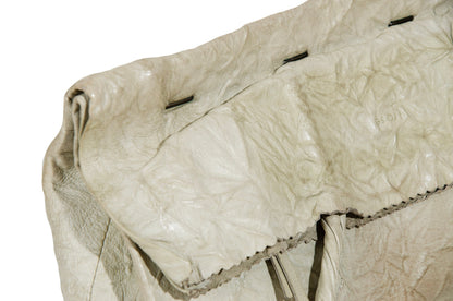 Japanese designer leather "paper" clutch bag / Avant garde folded trompe l'oeil leather lunch bag / Made in Japan