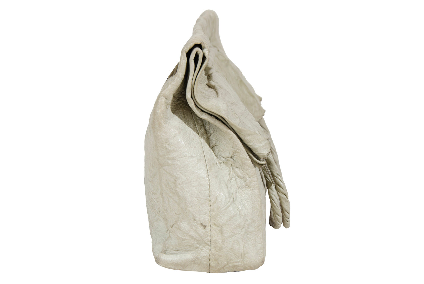 Japanese designer leather "paper" clutch bag / Avant garde folded trompe l'oeil leather lunch bag / Made in Japan