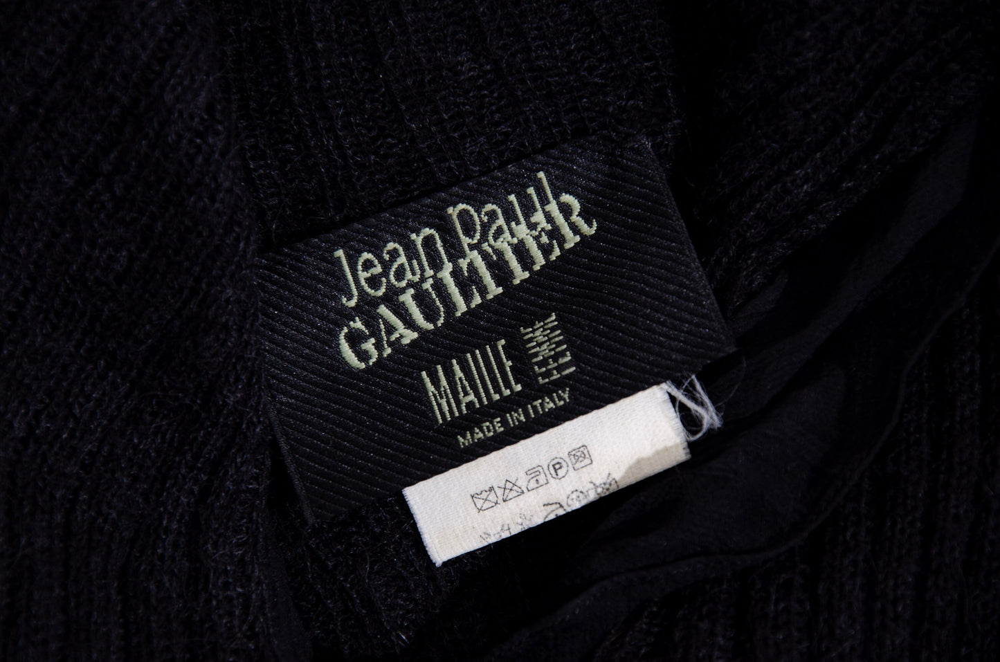 Vintage Jean Paul Gaultier alpaca knit and sheer mesh sweater / Made in Italy