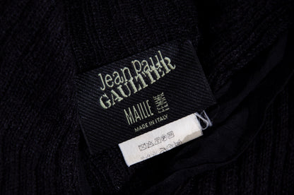 Vintage Jean Paul Gaultier alpaca knit and sheer mesh sweater / Made in Italy
