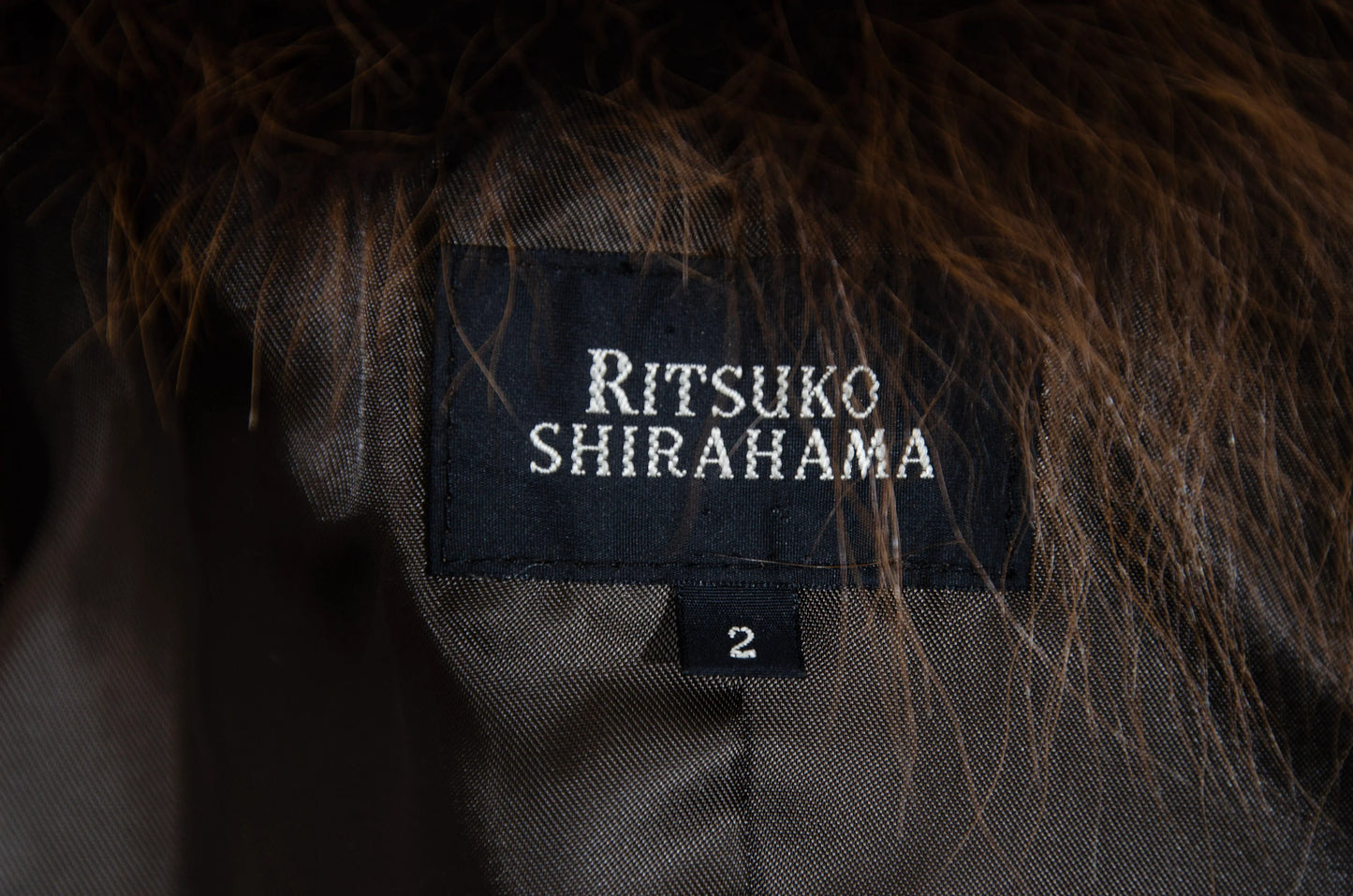 Vintage Ritsuko Shirahama distressed brown leather jacket with coyote fur collar / Made in Japan