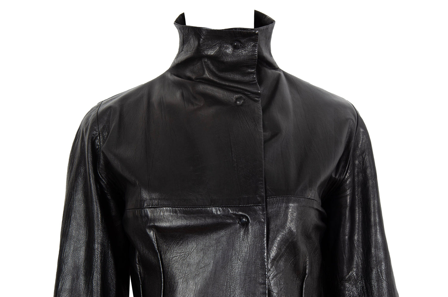 Vintage Marcel Marongiu black lambskin avant garde jacket / Vintage French designer minimalist leather jacket