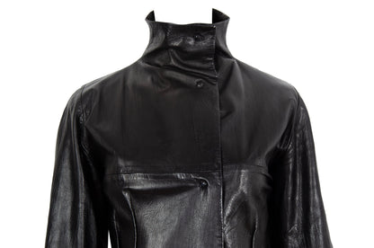 Vintage Marcel Marongiu black lambskin avant garde jacket / Vintage French designer minimalist leather jacket