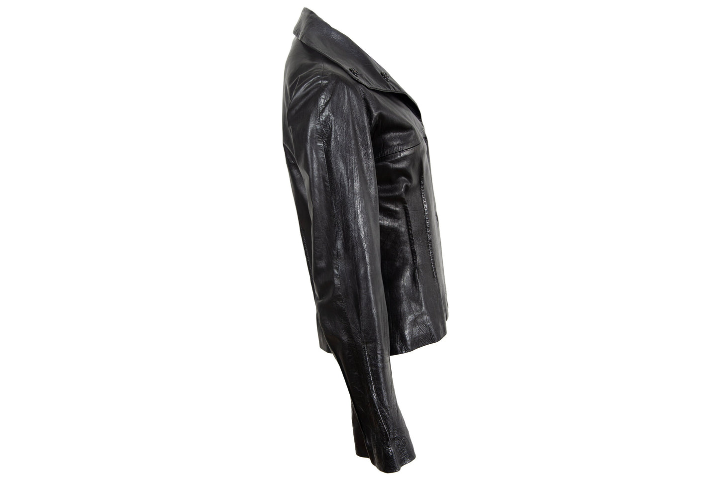 Vintage Marcel Marongiu black lambskin avant garde jacket / Vintage French designer minimalist leather jacket