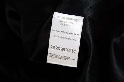 Vintage Marcel Marongiu black lambskin avant garde jacket / Vintage French designer minimalist leather jacket
