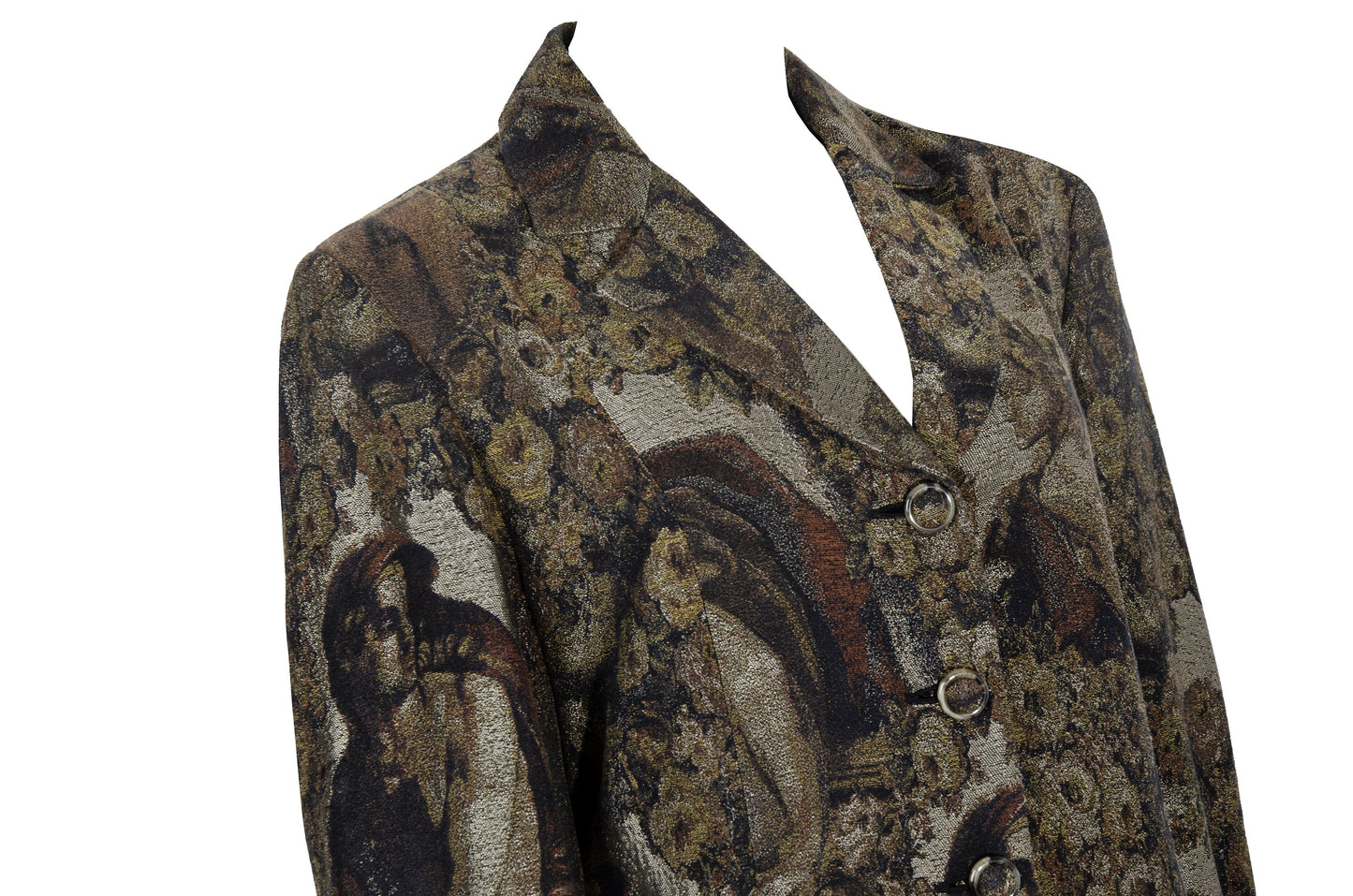 Vintage Amuleti renaissance woven tapestry coat / Amuleti by Mariella Burani tapestry coat / Made in Italy