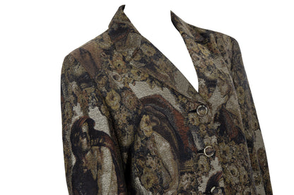 Vintage Amuleti renaissance woven tapestry coat / Amuleti by Mariella Burani tapestry coat / Made in Italy