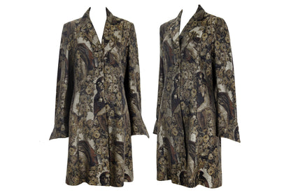 Vintage Amuleti renaissance woven tapestry coat / Amuleti by Mariella Burani tapestry coat / Made in Italy