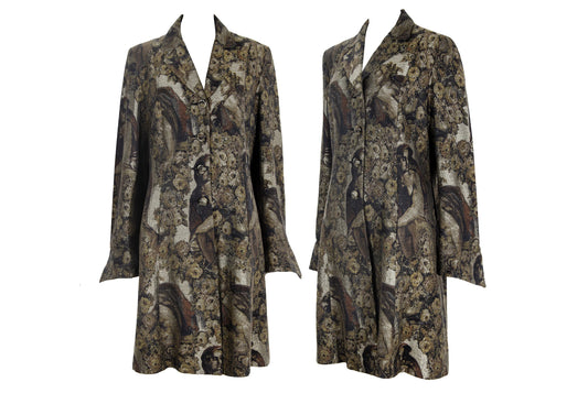 Vintage Amuleti renaissance woven tapestry coat / Amuleti by Mariella Burani tapestry coat / Made in Italy