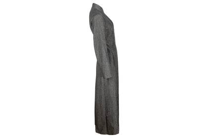 90s Marcel Marongiu grey wool cotton blend long ankle length coat / Made in France