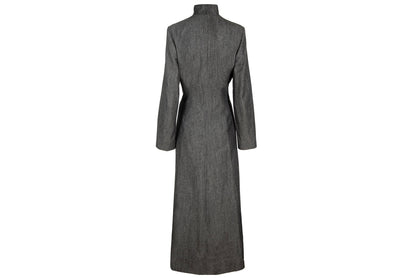 90s Marcel Marongiu grey wool cotton blend long ankle length coat / Made in France