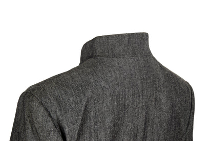 90s Marcel Marongiu grey wool cotton blend long ankle length coat / Made in France