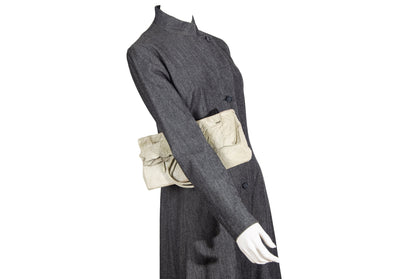 Japanese designer leather "paper" clutch bag / Avant garde folded trompe l'oeil leather lunch bag / Made in Japan