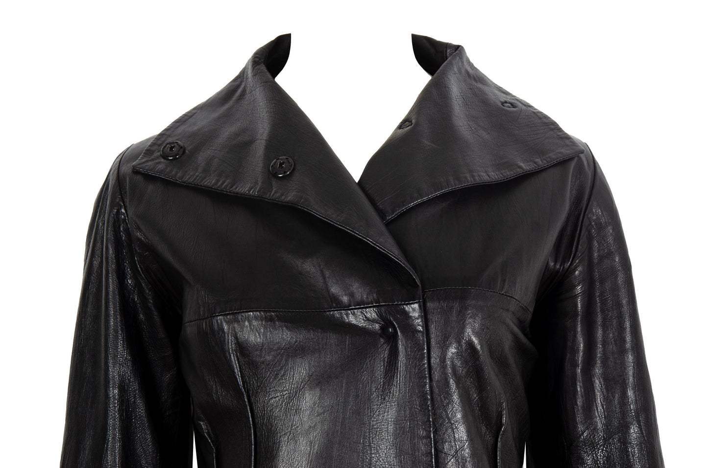 Vintage Marcel Marongiu black lambskin avant garde jacket / Vintage French designer minimalist leather jacket