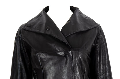 Vintage Marcel Marongiu black lambskin avant garde jacket / Vintage French designer minimalist leather jacket