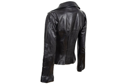 Vintage Marcel Marongiu black lambskin avant garde jacket / Vintage French designer minimalist leather jacket