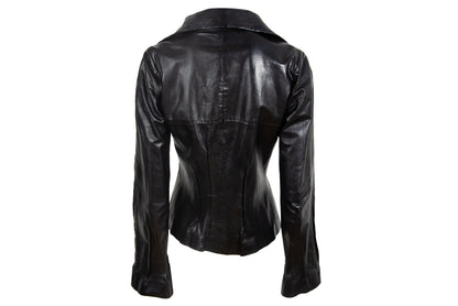 Vintage Marcel Marongiu black lambskin avant garde jacket / Vintage French designer minimalist leather jacket