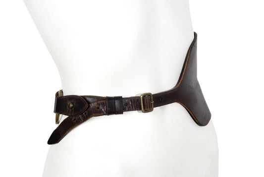 Vintage 90s Dries Van Noten brown leather corset belt / Made in Italy