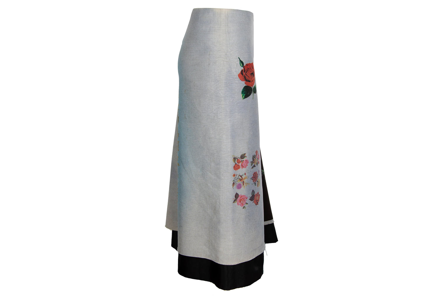 Marc Le Bihan floral print asymmetrical draped skirt / Made in France