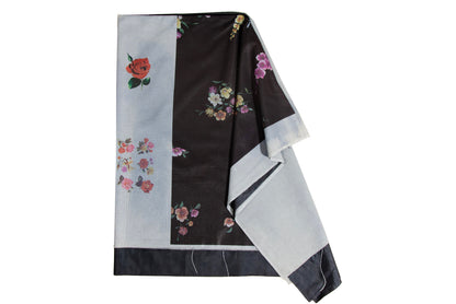 Marc Le Bihan floral print asymmetrical draped skirt / Made in France