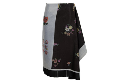 Marc Le Bihan floral print asymmetrical draped skirt / Made in France