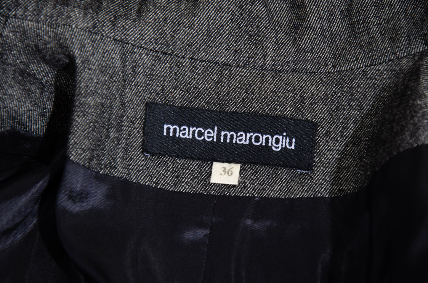90s Marcel Marongiu grey wool cotton blend long ankle length coat / Made in France