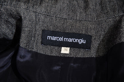 90s Marcel Marongiu grey wool cotton blend long ankle length coat / Made in France