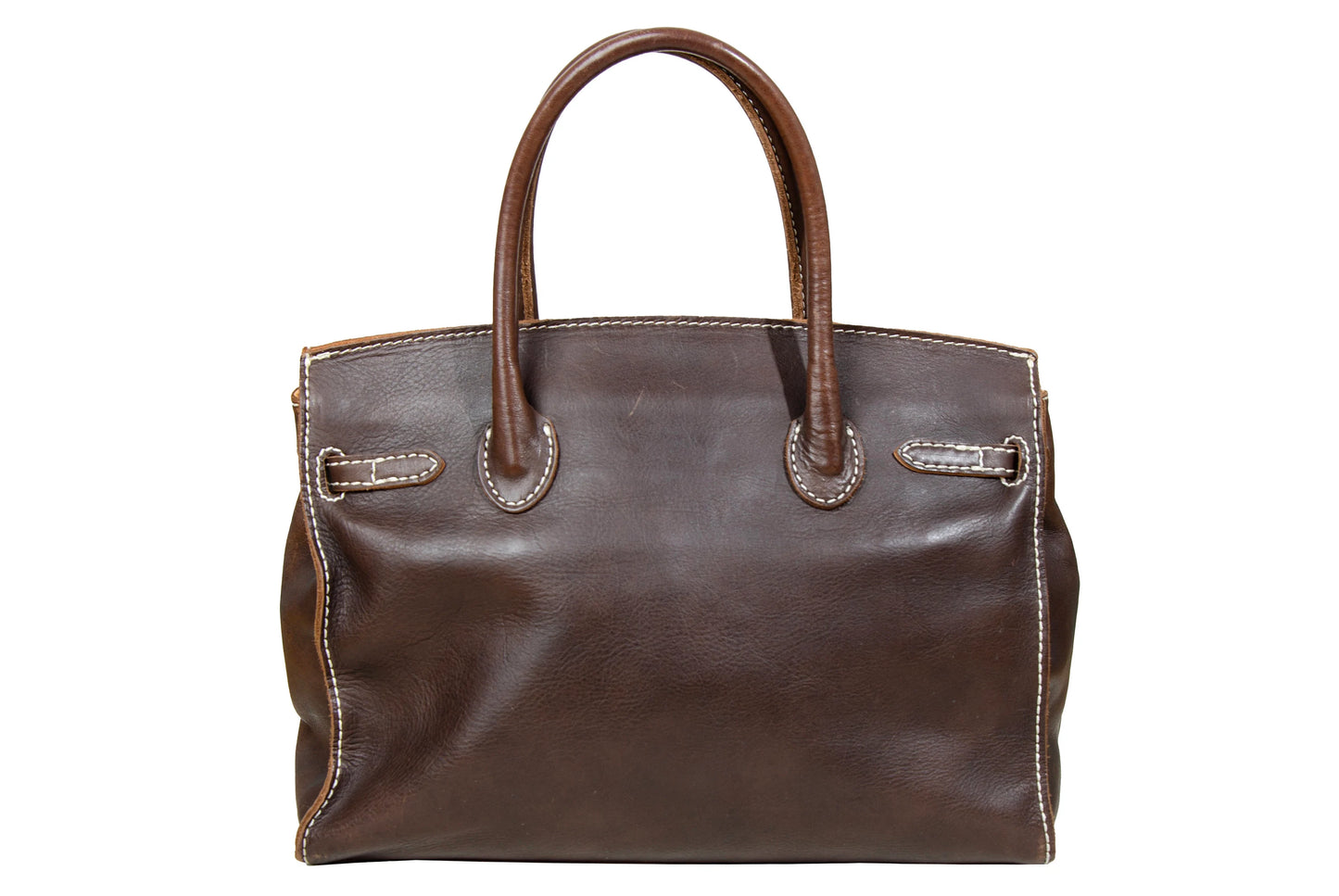 Vintage "Birkin" style Japanese brand faded brown leather "Firkin" bag