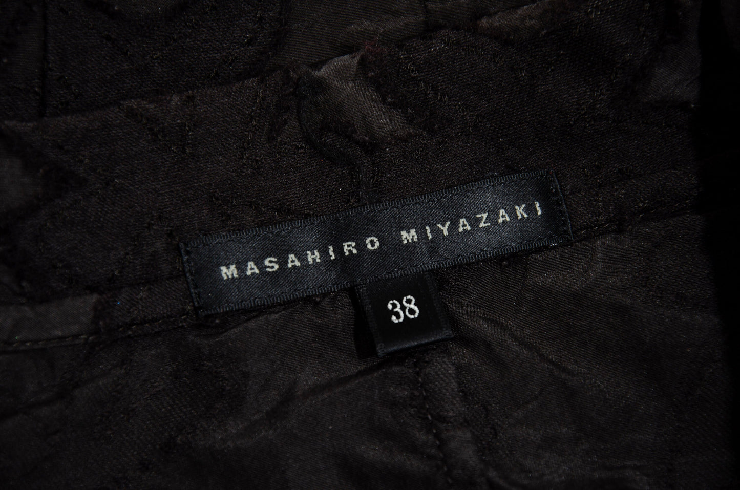 Vintage Masahiro Miyazaki oversized mother of pearl buttons jacquard fitted waist silk blend blouse / Made in Japan