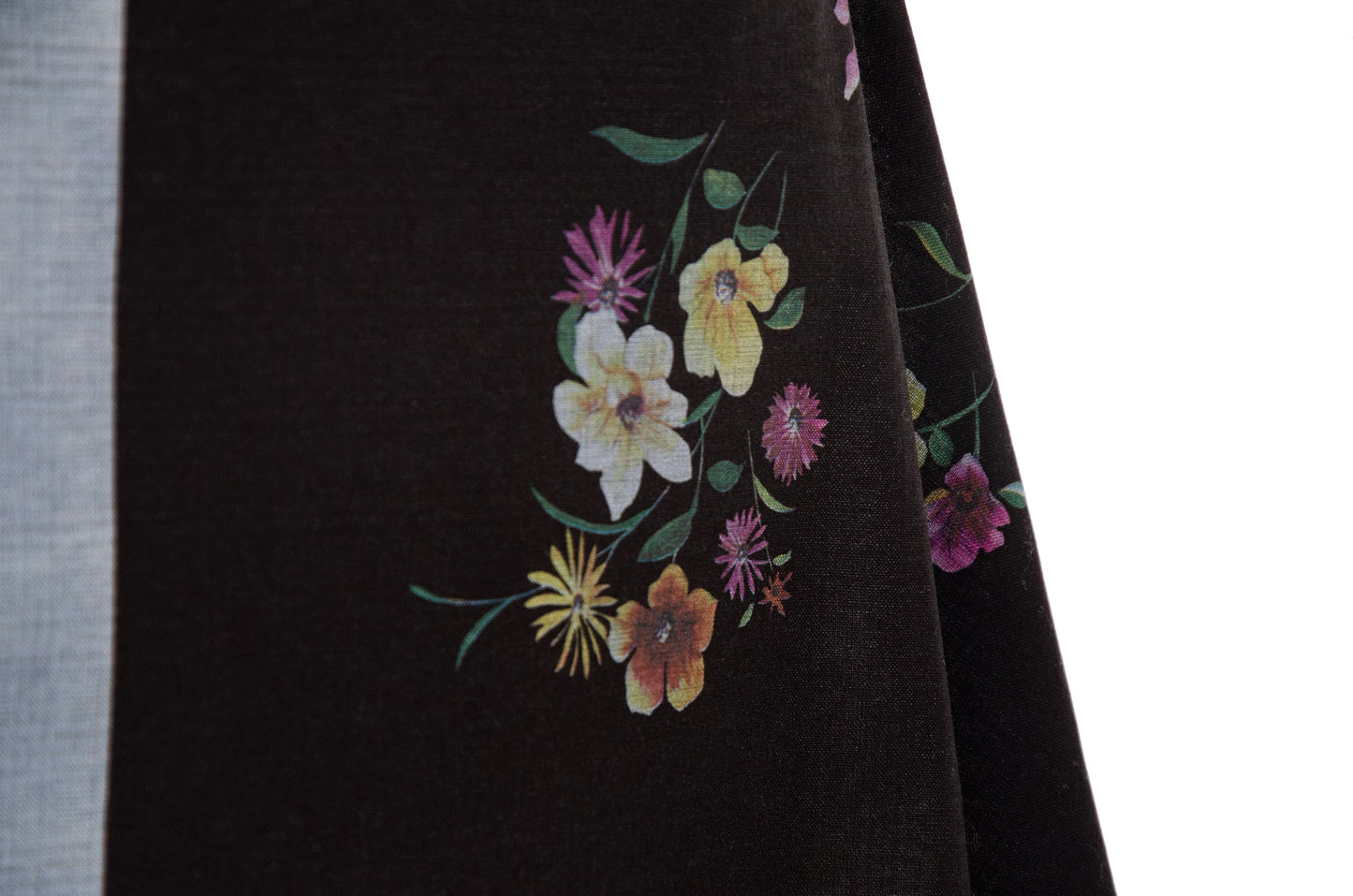 Marc Le Bihan floral print asymmetrical draped skirt / Made in France