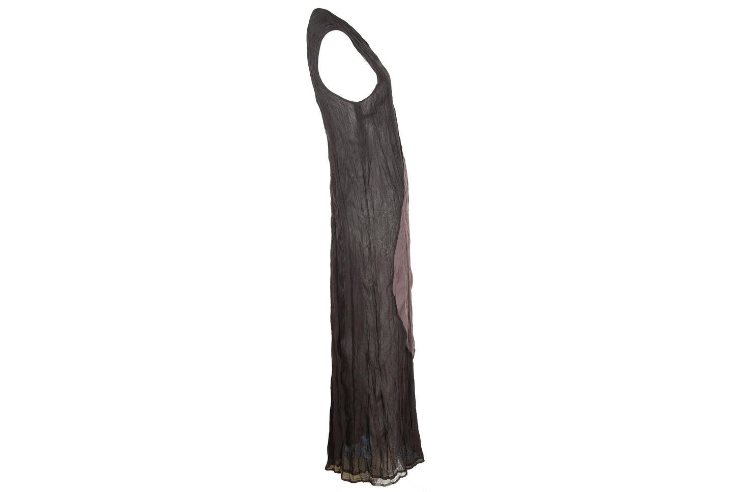 Vintage PierAntonioGaspari sleeveless sheer maxi dress / Avant garde crinkled geometrical pattern maxi dress / Made in Italy