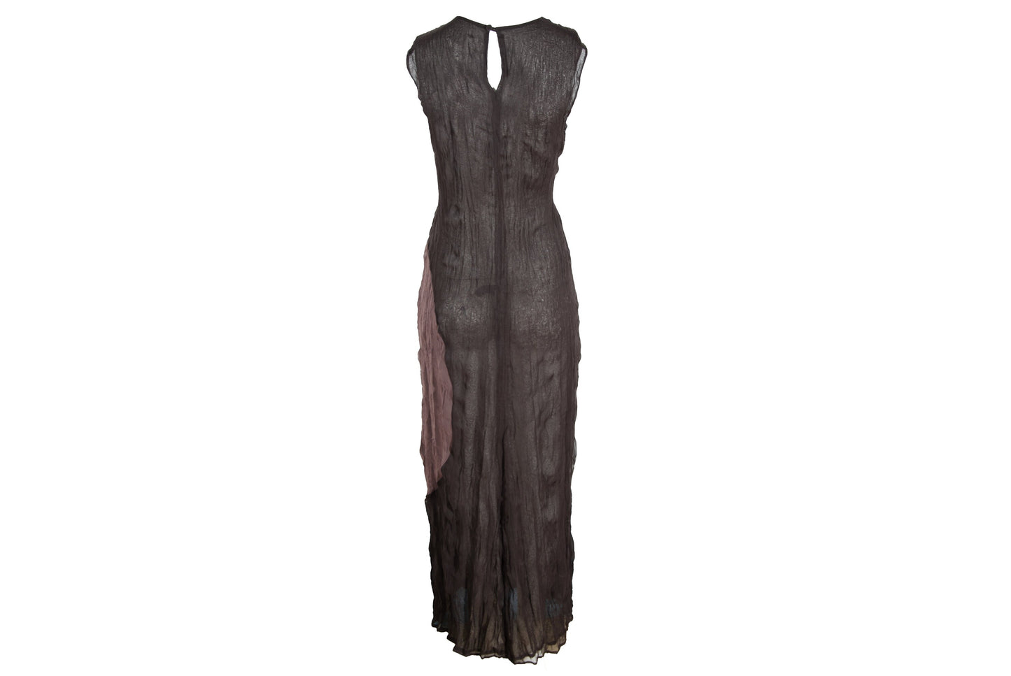Vintage PierAntonioGaspari sleeveless sheer maxi dress / Avant garde crinkled geometrical pattern maxi dress / Made in Italy