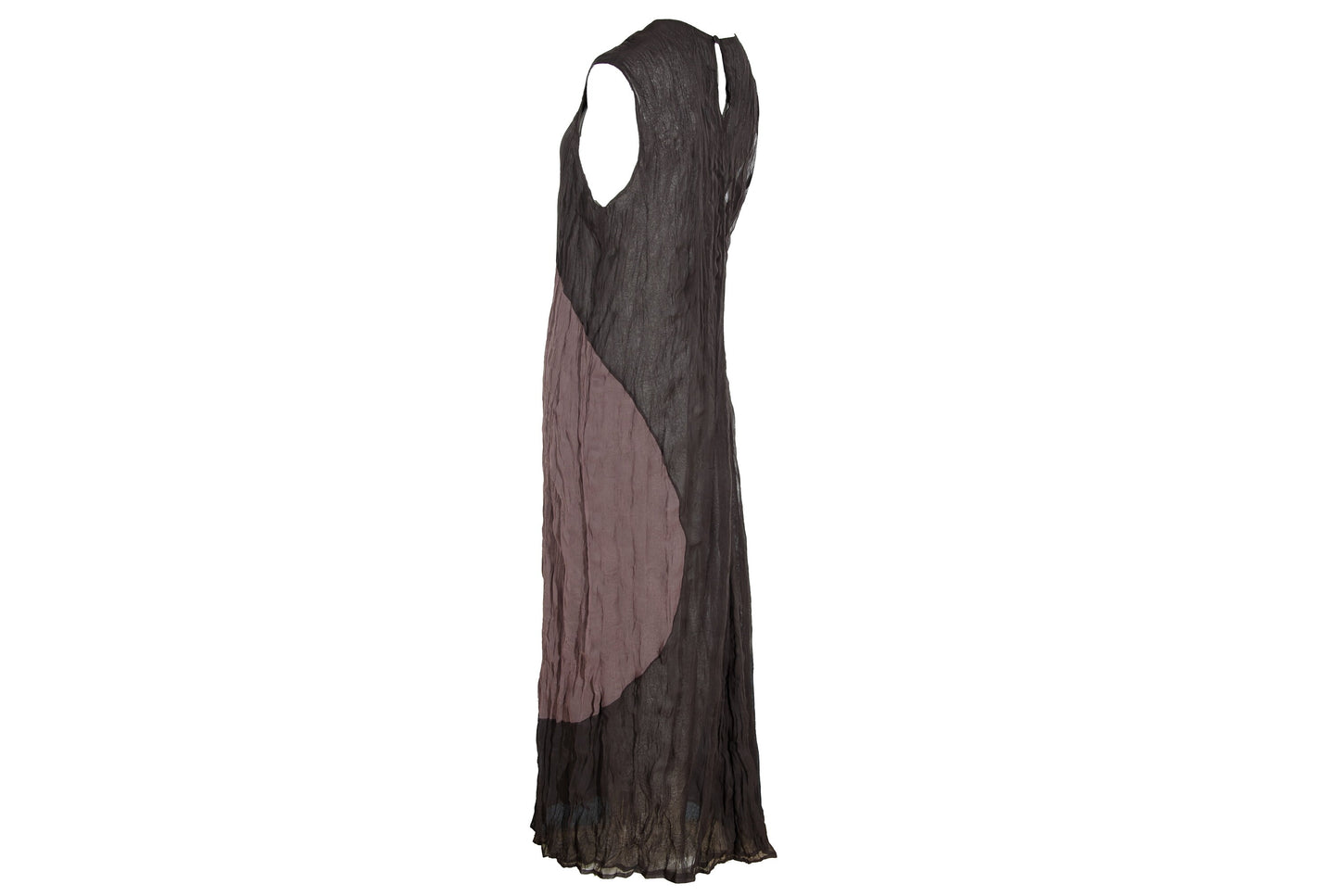 Vintage PierAntonioGaspari sleeveless sheer maxi dress / Avant garde crinkled geometrical pattern maxi dress / Made in Italy