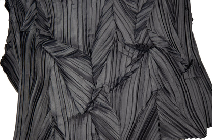 90s Ritsuko Shirahama abstract pleats top / Vintage Japanese designer permanent pleats grey top / Made in Japan