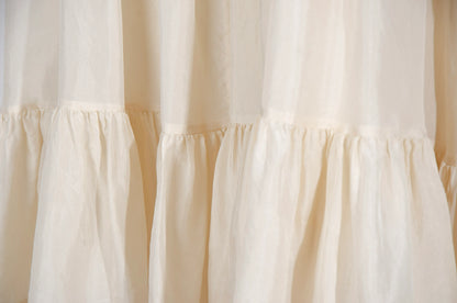 Vintage Chloé 100% silk voluminous ruffle skirt / Early 2000s Chloé pure silk cream skirt / Made in France