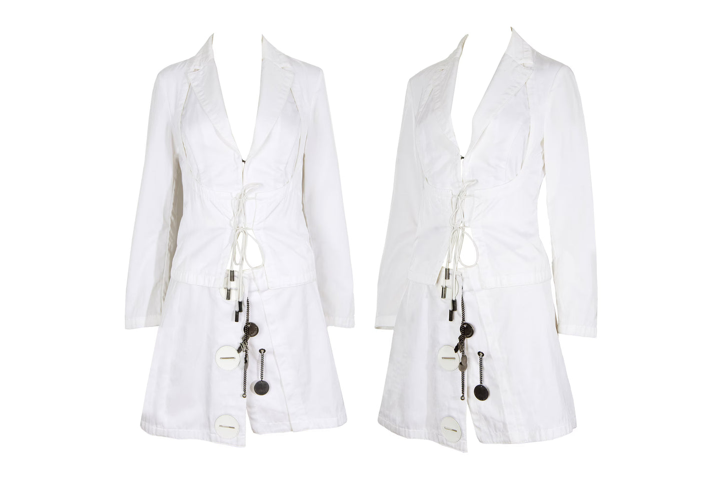 Rare S/S 2004 Dirk Bikkembergs jacket + mini skirt two piece set / New old stock with original tag / Made in Italy