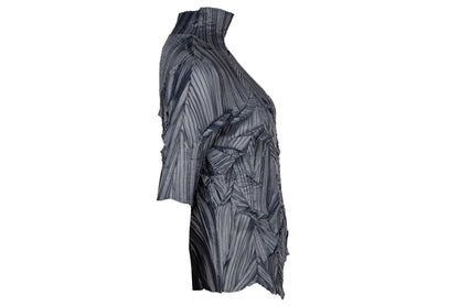 90s Ritsuko Shirahama abstract pleats top / Vintage Japanese designer permanent pleats grey top / Made in Japan