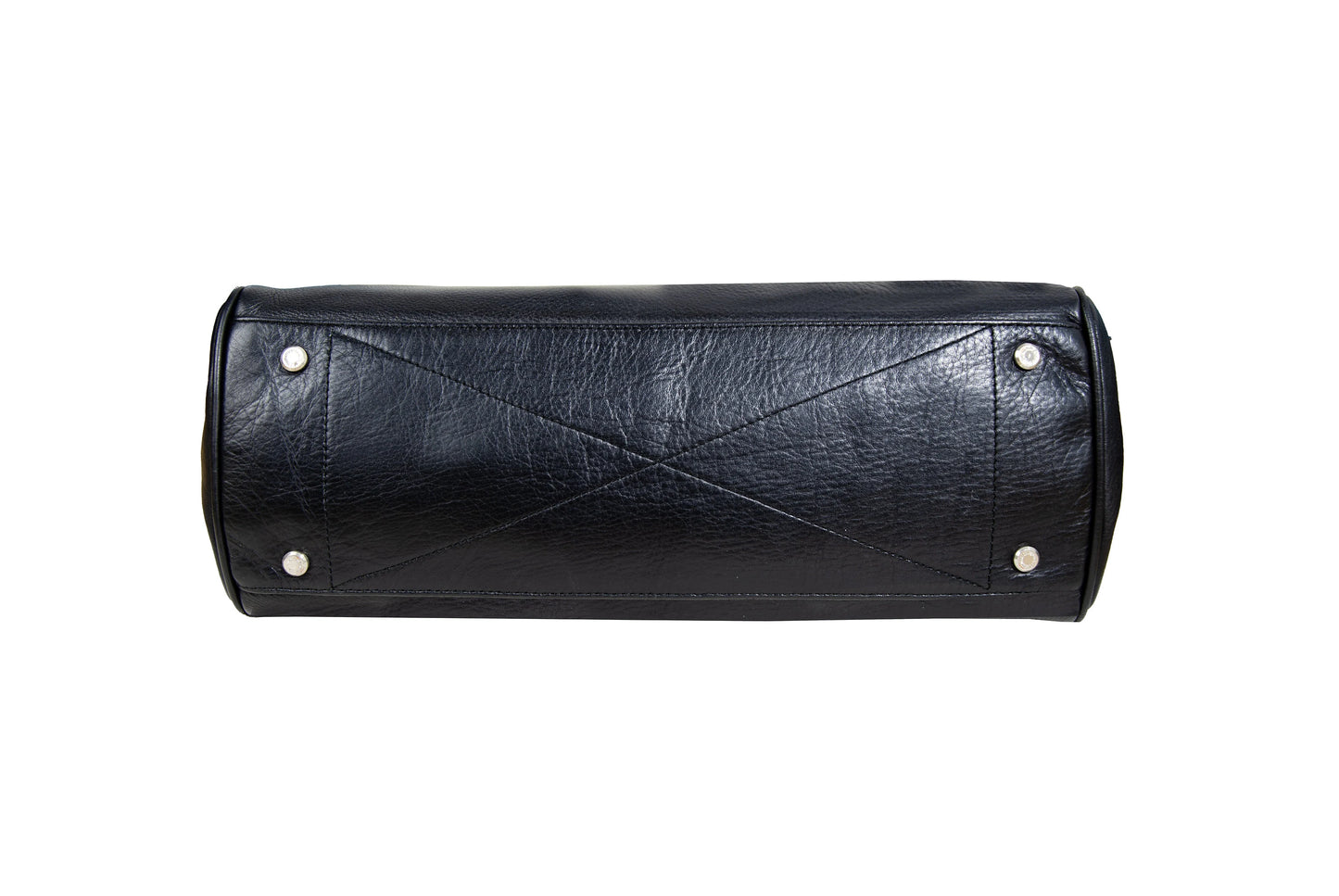 Vintage Japanese brand black leather turnlock east west "Firkin" bag / Black pebbled leather baguette bag / Made in Japan
