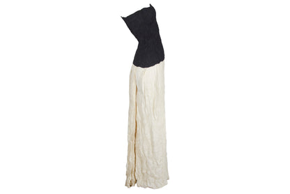 Vintage French designer two piece set / Permanent pleats tube top and maxi skirt two piece set / Made in France
