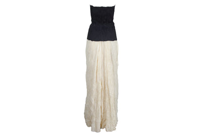 Vintage French designer two piece set / Permanent pleats tube top and maxi skirt two piece set / Made in France