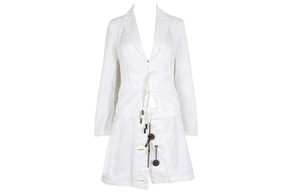 Rare S/S 2004 Dirk Bikkembergs jacket + mini skirt two piece set / New old stock with original tag / Made in Italy