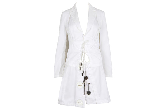 Rare S/S 2004 Dirk Bikkembergs jacket + mini skirt two piece set / New old stock with original tag / Made in Italy