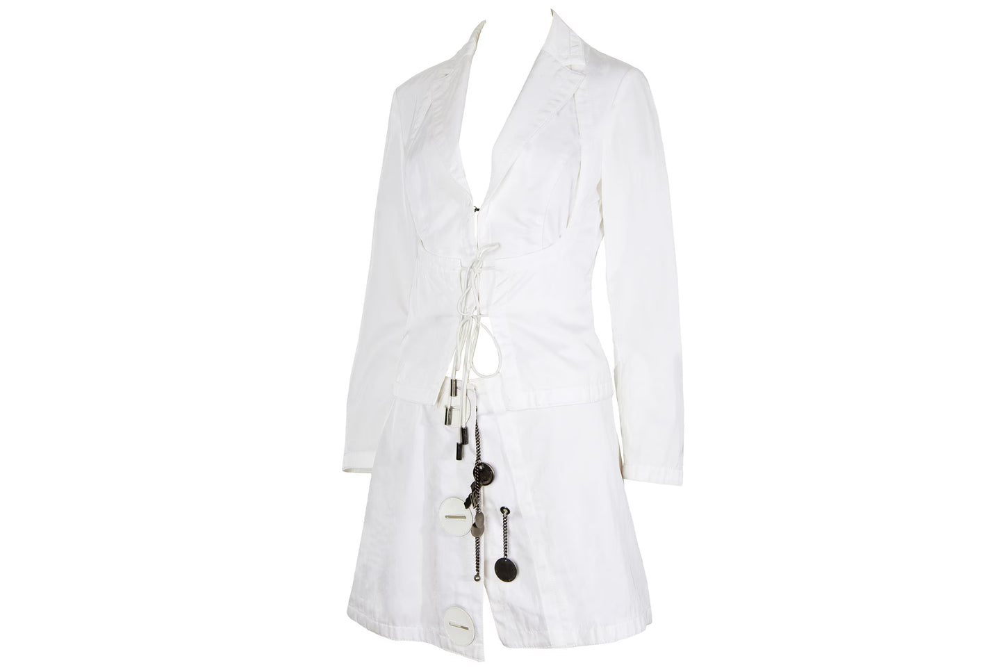 Rare S/S 2004 Dirk Bikkembergs jacket + mini skirt two piece set / New old stock with original tag / Made in Italy