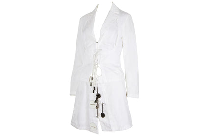 Rare S/S 2004 Dirk Bikkembergs jacket + mini skirt two piece set / New old stock with original tag / Made in Italy