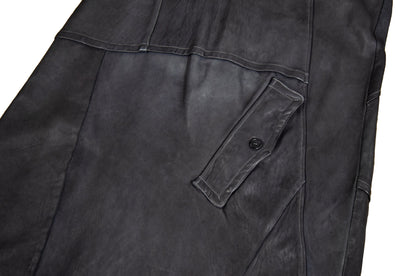 Vintage Collection Privée? avant garde leather midi skirt / Made in Italy