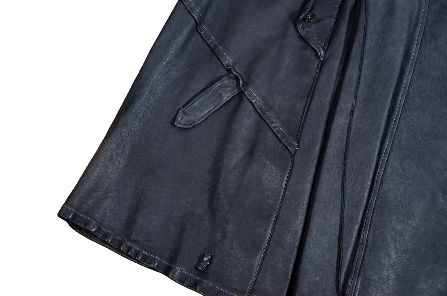 Vintage Collection Privée? avant garde leather midi skirt / Made in Italy